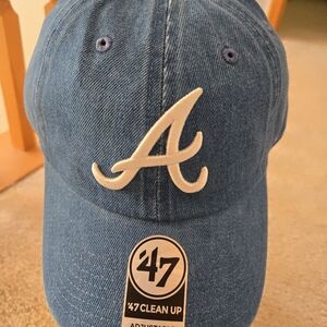 Braves 47 Blue Cap with White Embroidered Logo